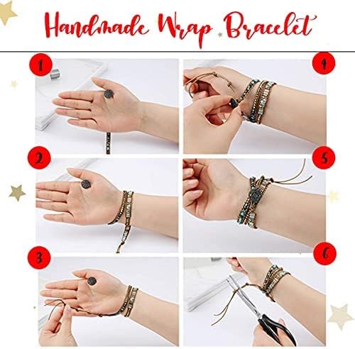 Women Wrap Bracelets Boho Natural Stone Jasper Turquoises Strand Bracelet Jewelry Collection