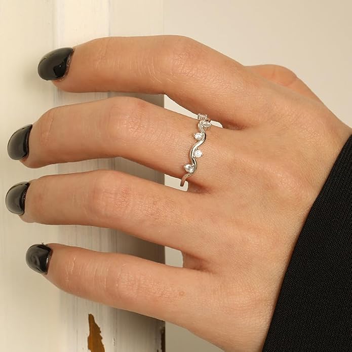 Healing Is Not Linear Self Love Highs and Lows Wave Ring, Personalized Stacking Self Love Ring, Inspirational Wave Encouraged Ring Jewelry Gift for Women