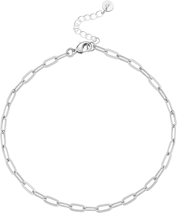 PAVOI 14K Gold Plated Chain Anklets for Women - Minimalist Link Chain Ankle Bracelet - Dainty Gold Anklets for Women - Trendy Summer Beach Jewelry Gifts - Snake, Figaro, Mariner, Paperclip, Beaded