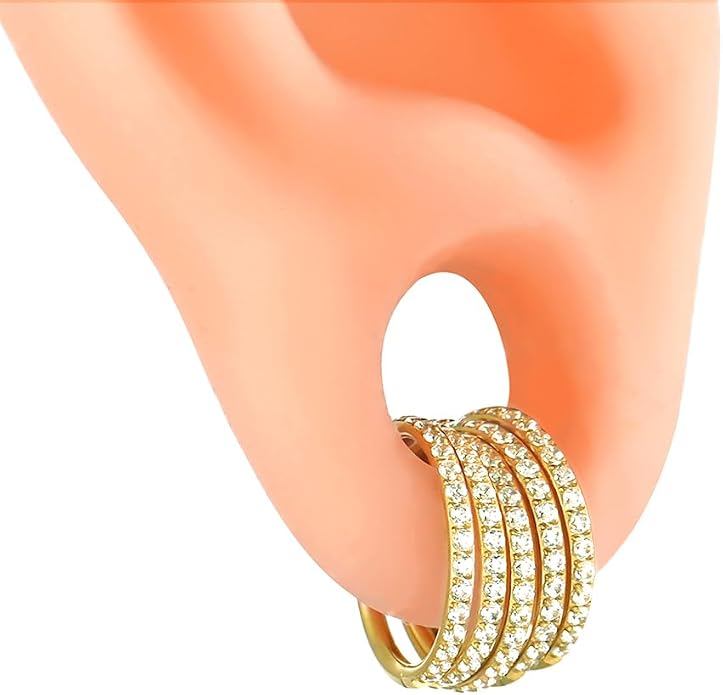 Casvort 5/10 PCS 16G Seamless Septum Nose Piercing Rings Zirconia Segment Tragus Hoop Rings 316 Stainless Steel Helix Ring Stack Clickers Ear Plugs Hangers Women Body Jewelry