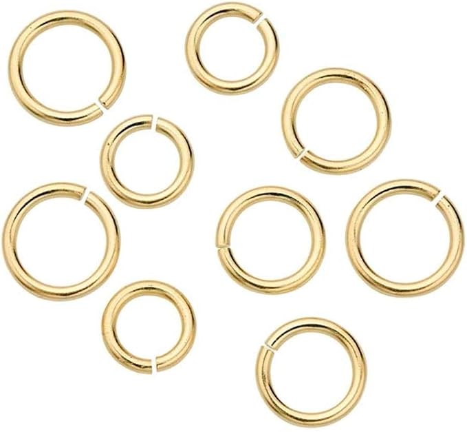 20pcs Adabele Real Yellow Gold Plated Sterling Silver Open Jump Rings 4mm Small O Ring Connector, (0.6mm/22 Gauge)