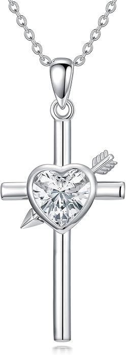 Cross Necklace for Women 925 Sterling Silver Crucifix Pendant Christian Cross Jewelry for Women Men