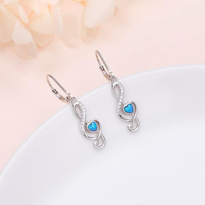 925 Sterling Silver Filigree Dangle Drop Earrings Daisy/Lotus/Rose Flower/Moonstone Leverback Teardrop Earrings for Women Infinity Celtic Knot Daisy Lotus Jewelry for Mothers Day