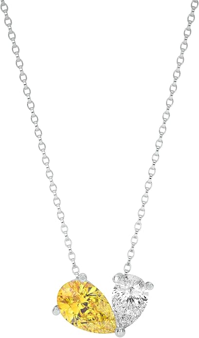 Birthstone necklace Double stone Heart Pendant Necklace 925 Sterling silver birthday, anniversary Personalised gift