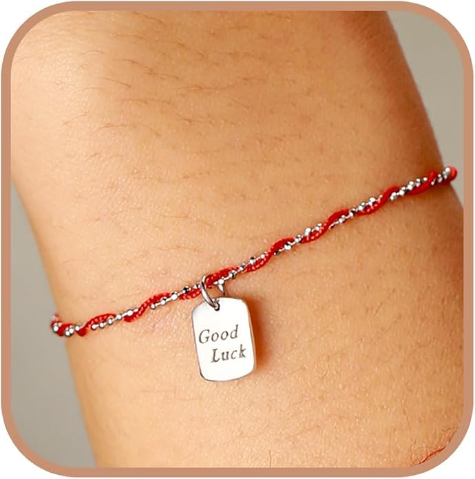 Lucky Red String Protection Bracelets for Women Men 925 Sterling Silver 14K Gold Plated Adjustable Gold Chain Red String Bracelet Red Braided Initial Strand Bracelet Handmade Jewelry for Couple Daughter Birthday Jewelry Gifts