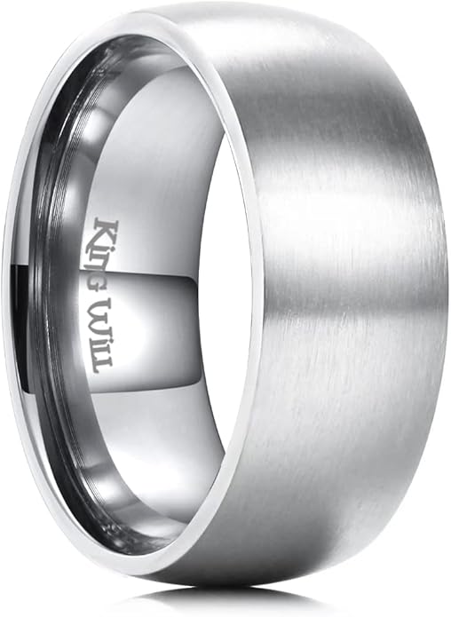 King Will Titanium Wedding Band for Men Women-Sliver/Black/Gold Plated Pure Titanium Wedding Ring, 3-9mm Widths Available Brushed Matte Design Comfort Fit Size 4-16
