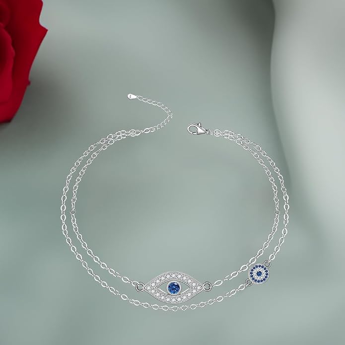 Infinity Cat Paw Print Celtic Knot Sea Turtle Elephant Flamingo Butterfly Dolphin Evil Eye Anklets Bracelets for Women Sterling Silver Adjustable Ankle Bracelet Summer Beach Lovers Gift