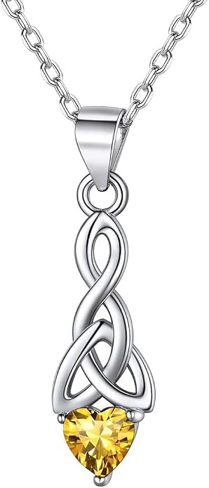 ChicSilver Bow and Cat Birthstone Necklace, 925 Sterling Silver Pendant Necklaces for Women, Hypoallergenic Silver Choker with 16 inch Rolo Chain, 12 Months Jewelry for Valentines Mothers Day Christmas