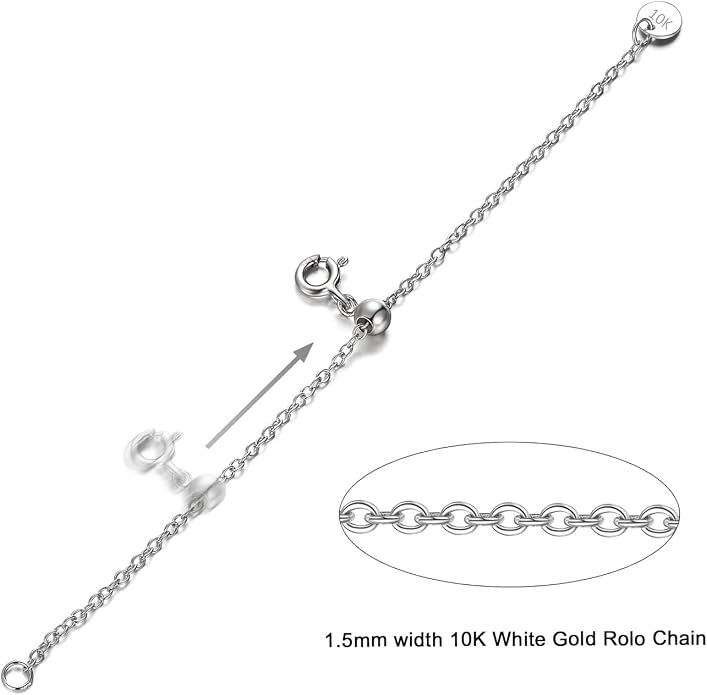 1pc 925 Sterling Silver 1.5mm Necklace Extender Chain 4inch Bracelet Anklet Single Bead Extension Adjustable Length