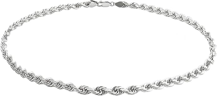 Savlano 925 Sterling Silver Solid Italian Figaro, Rope,Herringbone, Curb, Ball Bead, Snake, Mariner Chain Anklet for Women, Comes in 0.8mm - 5mm With Gift Box