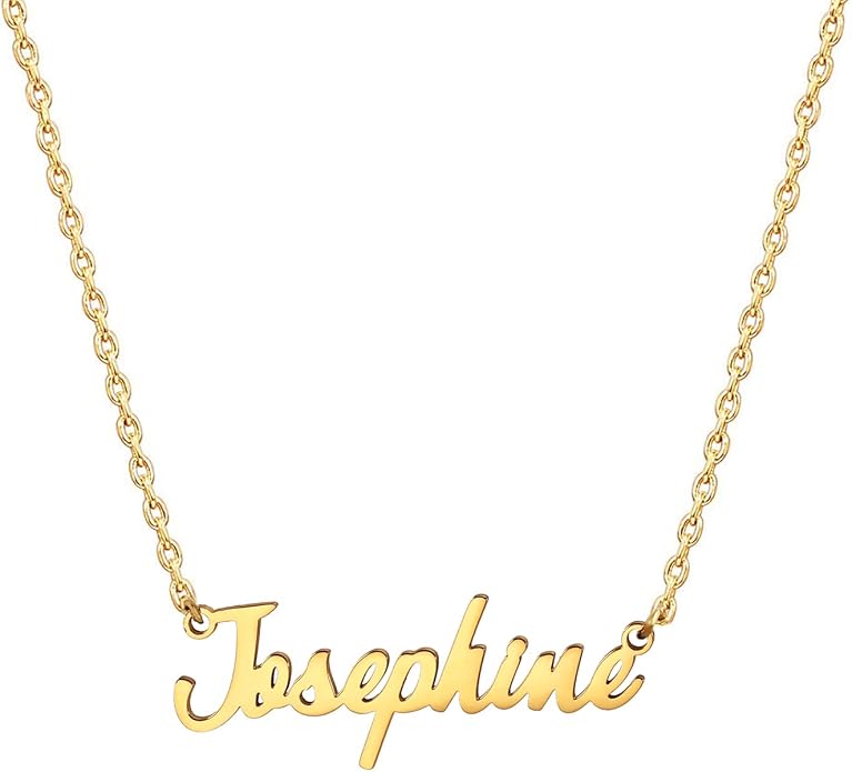 MOMOL 18K Gold Plated Stainless Steel Name Necklace Personalized Custom Name Necklace Customized Nameplate Necklace for women