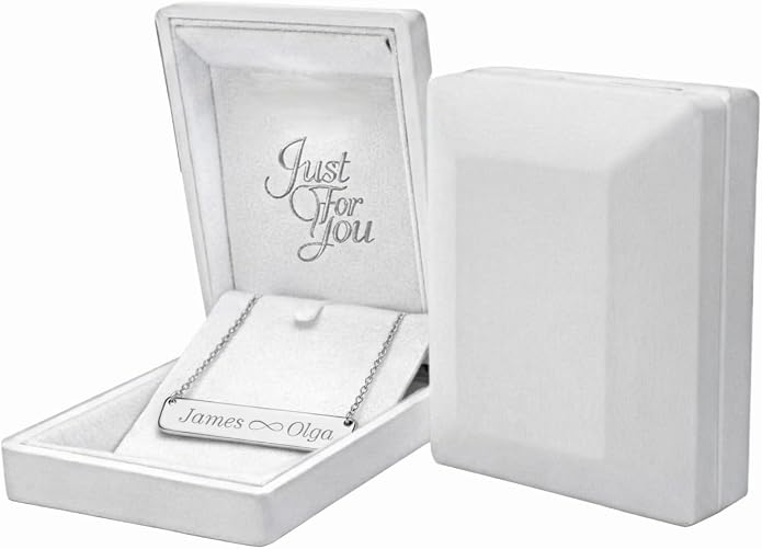 A & L Engraving Personalized Silver Stainless Steel Horizontal Name Bar Nameplate Necklace Pendant Engraved Free - Ships from USA