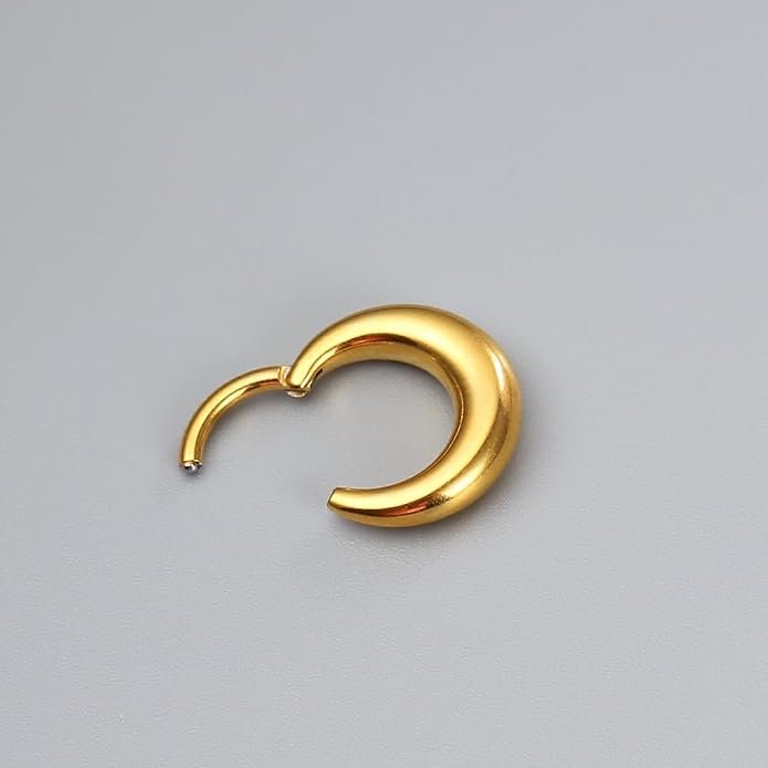 MOQIKAKA16G 8mm Septum Rings - Stainless Steel Segment Nose Rings for Women Men - Hinged Segment Nose Helix Cartilage Clicker Hoop Earrings for Daith Rook Tragus Piercing