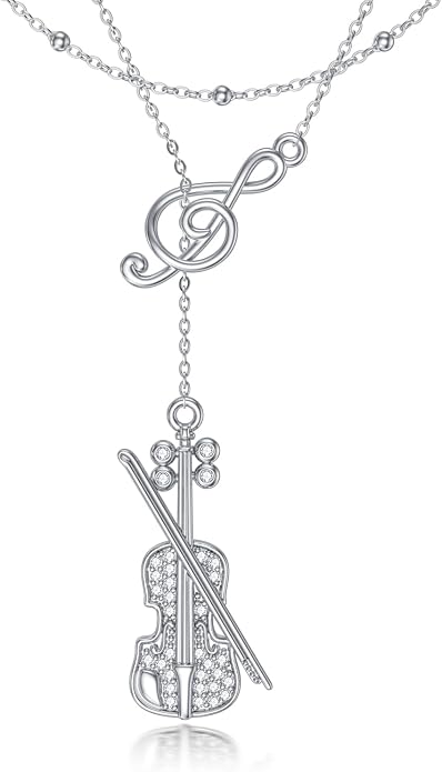 MONGAS Tree of Life/Infinity Cross/Lock and Key/Lotus/Hamsa/Horse/Strawberry/Opal/Lariat/Dragonfly/Heart/Violin Layered Necklace Sterling Silver for Women