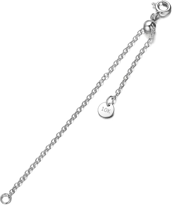1pc 925 Sterling Silver 1.5mm Necklace Extender Chain 4inch Bracelet Anklet Single Bead Extension Adjustable Length