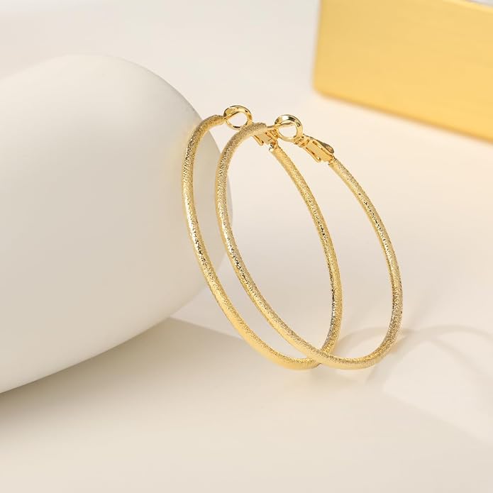 14K Gold Hoop Earrings for Women Stunning Oversized Gold Hoop Chunky Earrings for Women Elegant Thin Gold Hoops