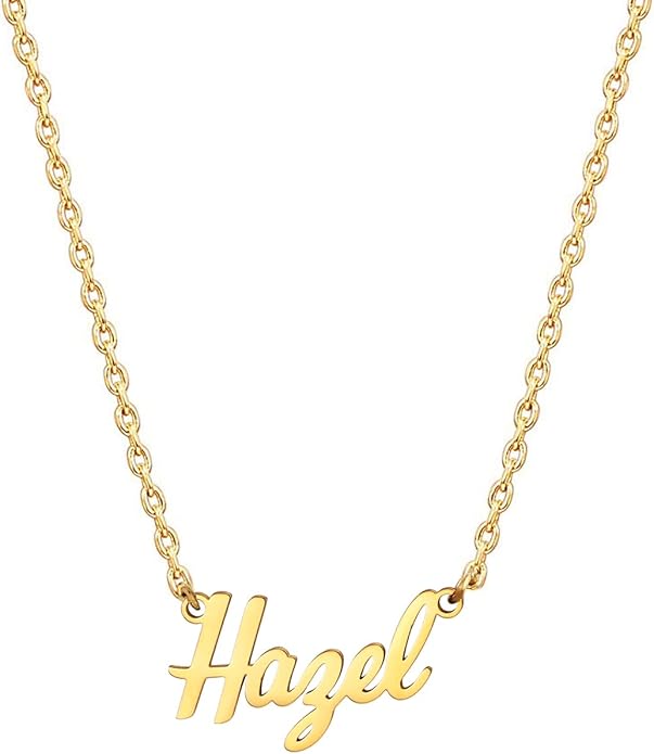 MOMOL 18K Gold Plated Stainless Steel Name Necklace Personalized Custom Name Necklace Customized Nameplate Necklace for women