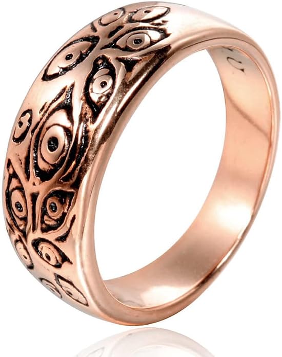 Men's Stainless Steel Eye of God Ring Band All Seeing Eye Spinner Rings Black Silver Vintage Jewelry Size 5 to 14