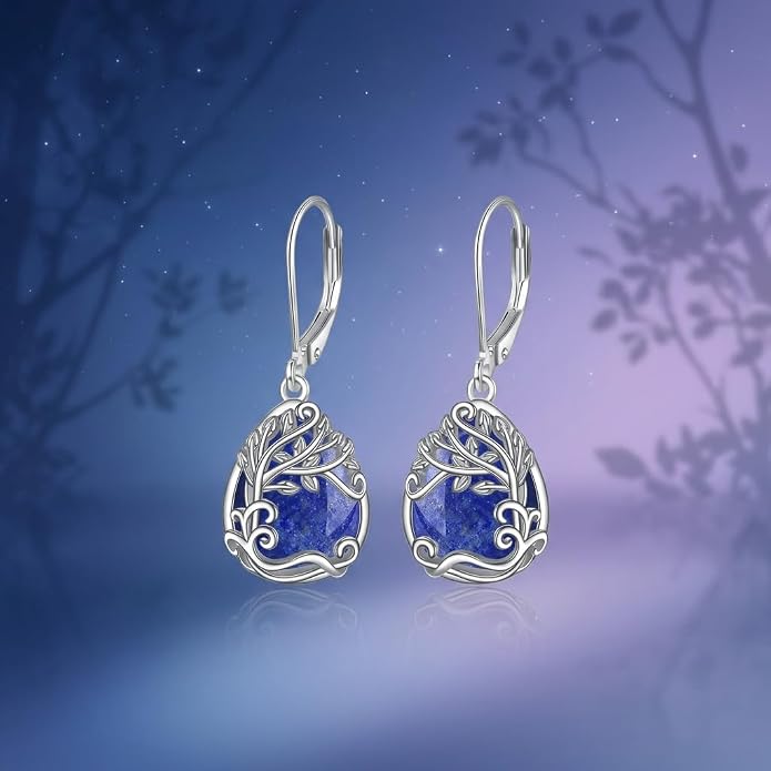 Teardrop Tree of Life/Filigree Earrings for Women Dangle Leverback Earrings Jewelry Gift Anniversary For Her