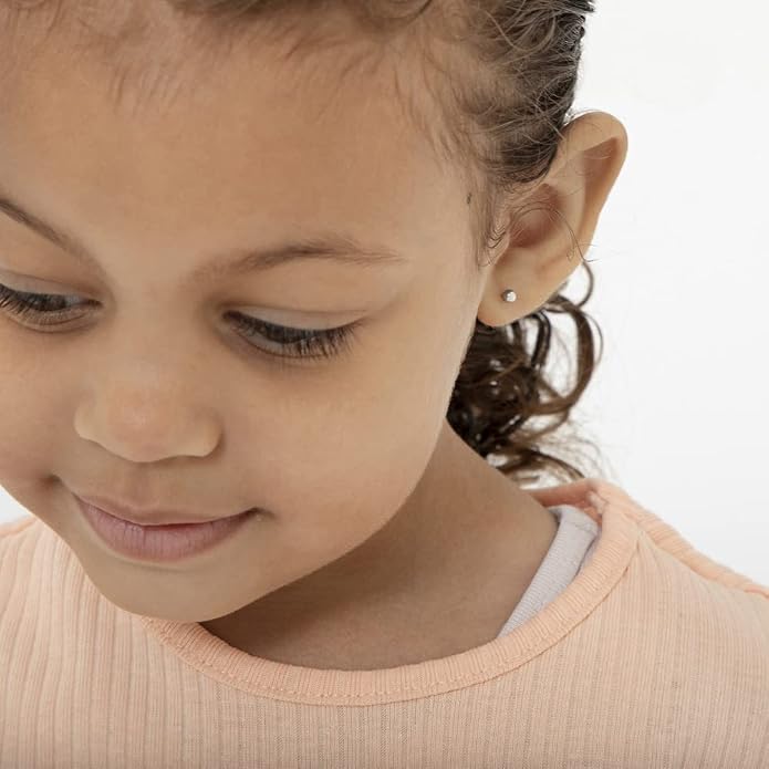 In Season Jewelry Classic Ball 925 Sterling Silver Earrings - Hypoallergenic Earrings for Girls with Safety Screw Backs - Safe & Comfortable for Toddlers, Kids & Little Girls