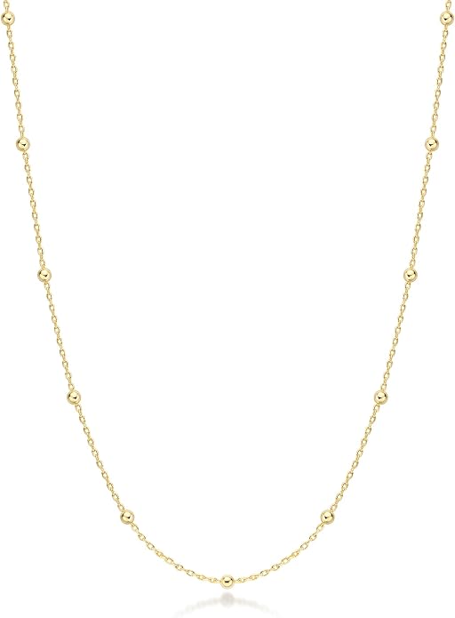 FRUMOS Gold Plated Necklace for Women, Dainty Layered Chain Necklace, Fashion Jewelry for Daily Wear