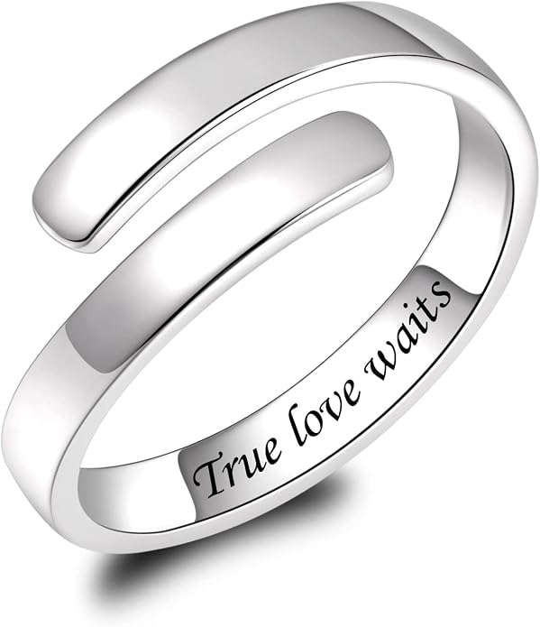 BEILIN 925 Sterling Silver Inspirational Jewelry Rings Adjustable Ring Personality Encouragement Gift for Teens Women