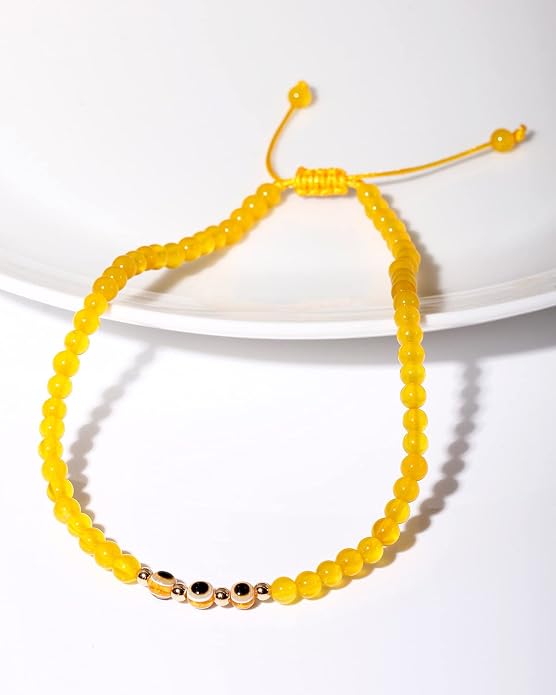Evil Eye Ankle Bracelets for Women Beads Anklets Beach Accessiory Gemstone Healing Crystal Adjustable