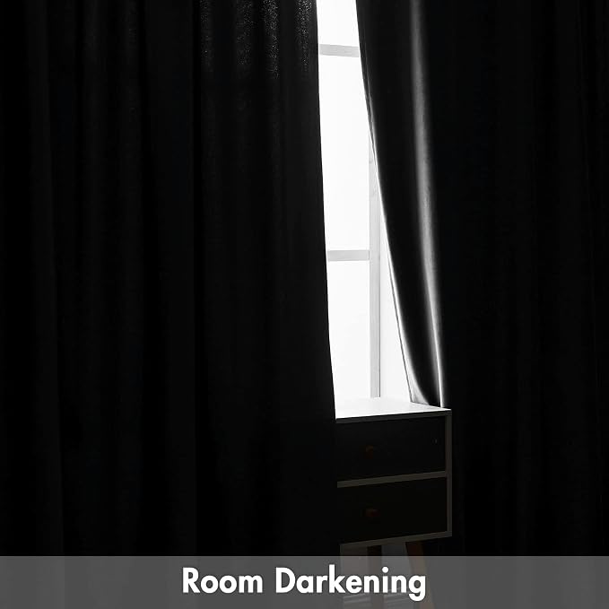 MIULEE Grey Blackout Velvet Curtains Drapes 96 Inch Long 52"x96" Bedroom | Luxurious Bedroom Living Room Decor, Room Darkening, Thermal Insulated, Rod Pocket Design, Super Soft Fabric