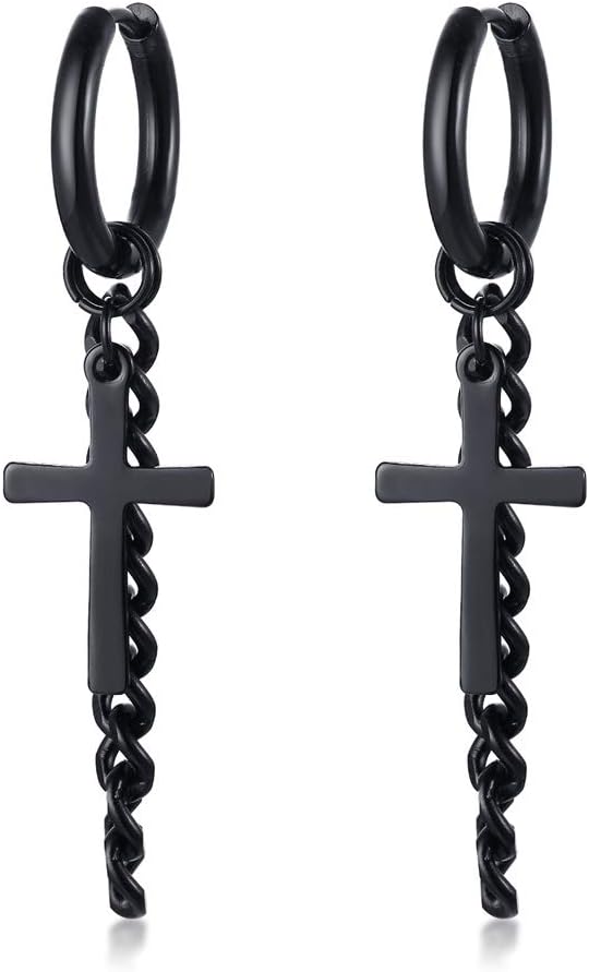 VNOX Unisex Vinatge Stainless Clip On Earrings Non Piercing Feather Charm Dangle Hinged Stud Earrings for Men Women Teen