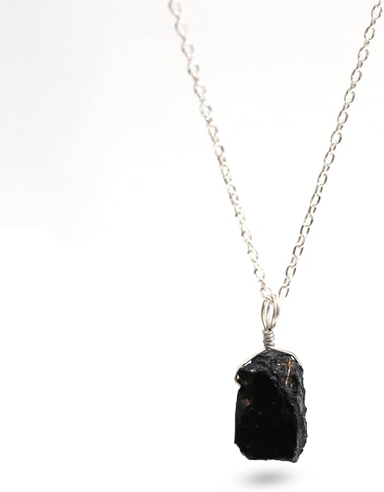 Raw Birthstone Crystal Necklace for Women, Hypoallergenic 925 Sterling Silver Pendant, Adjustable 16+2" Silver Chain, Light Natural Gemstone Jewelry for Everyday Wear & Gift for her & him