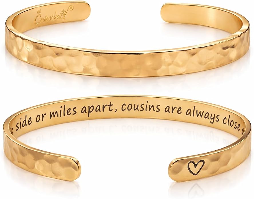 Carviell Bracelet - Gifts for Women – Inspirational, Friendship, Love, Mom, Daughter, Sister, Christian, Graduation, Memorial & Wedding Gifts – 100+ Phrases – Stainless Steel, Gift-Ready