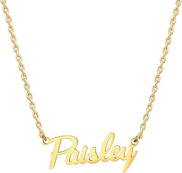 MOMOL 18K Gold Plated Stainless Steel Name Necklace Personalized Custom Name Necklace Customized Nameplate Necklace for women