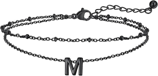 FaithHeart Initial Ankle Bracelets for Women, Waterproof 14k Gold Plated Initial Anklets Non Tarnish Stainless Steel Cute Layered Anklet Summer Beach Jewelry