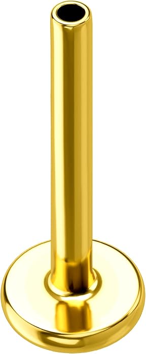 COCHARM 14K Solid Gold Helix Cartilage Tragus Earring Stud 16g Yellow Gold Threadless Tragus Cartilage Helix Conch Piercing Jewelry Flat Back Lip Labret Medusa Monroe Piercing Stud