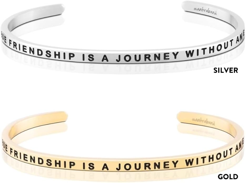 MantraBand - Mantra Band Bracelet - Gold color - Inspirational Engraved Adjustable Cuff - Gifts for Women, Sisters, Friends, Family
