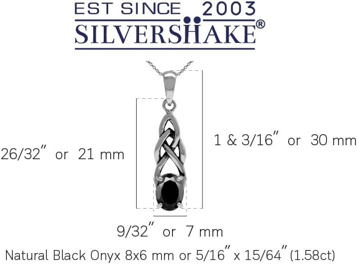 Silvershake 8X6mm Oval Shape Birthstone Gemstone Antique Finishing or Yellow Gold Plated 925 Sterling Silver Celtic Knot Weave Solitaire Pendant or Pendant with 18 Inch Chain Necklace Jewelry for Women