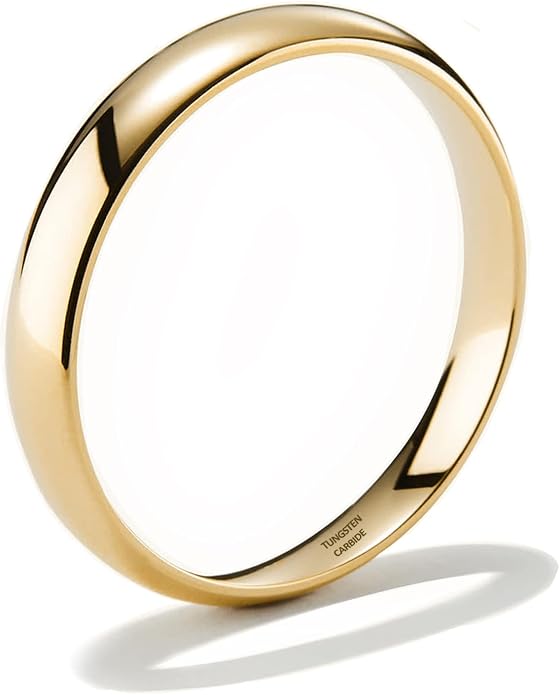 NOKMIT 2mm 4mm 6mm Gold Wedding Bands for Women Men Dainty Gold Silver Tungsten Cigar Band Rings Thumb Pinky Ring High Polish Non Tarnish Comfort Fit Size 4-12