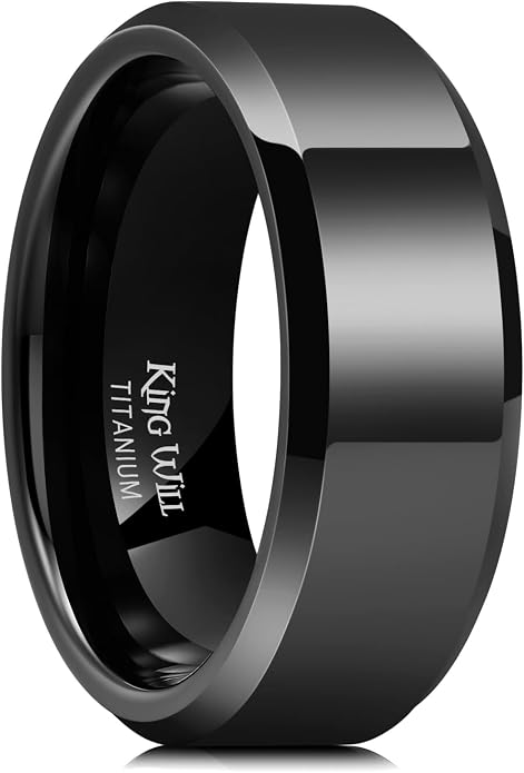 King Will BASIC Men Women 4mm/5mm/6mm/7mm/8mm Titanium Rings Polished Wedding Band Engagement Anniversary Band Comfort Fit