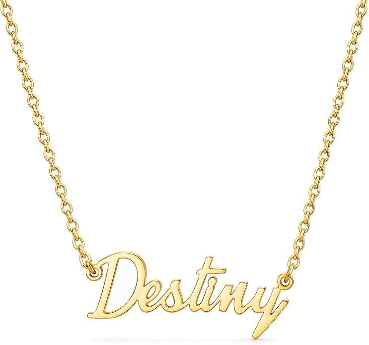 MOMOL 18K Gold Plated Stainless Steel Name Necklace Personalized Custom Name Necklace Customized Nameplate Necklace for women