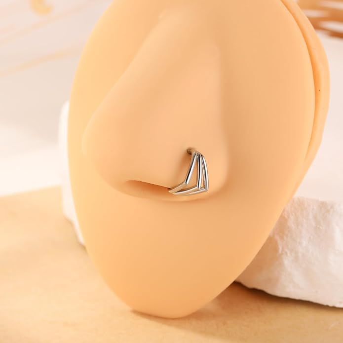 316L Surgical Steel Septum Clicker Ring Nose Ring Hoop Sleeper Hoop Earring Helix Rook Conch Cartilage Daith Tragus Earrings Lobe Nose Piercing Jewelry for Women