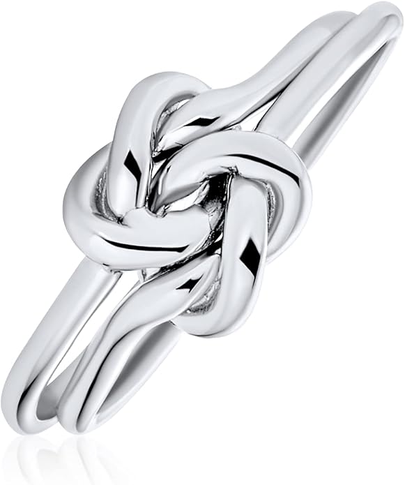 Bling Jewelry Personalize Best Friends Irish Celtic Love Knots Infinity Promise Ring Band For Women Teen Oxidized .925 Sterling Silver Customizable