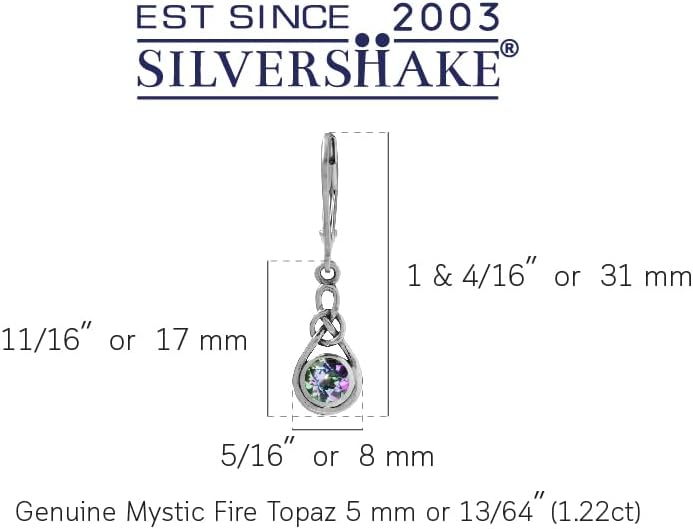 Silvershake Genuine Gemstone Irish Celtic Knot Drop Dangle Earrings