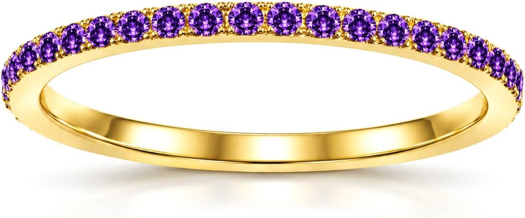 Birthstone Rings For Women, Silver Stackable Cubic Zirconia Stainless Steel Birth Stone Ring To My Daughter/Mom Birthday Unique Gifts Jewelry