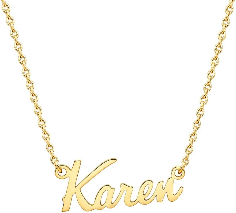 MOMOL 18K Gold Plated Stainless Steel Name Necklace Personalized Custom Name Necklace Customized Nameplate Necklace for women