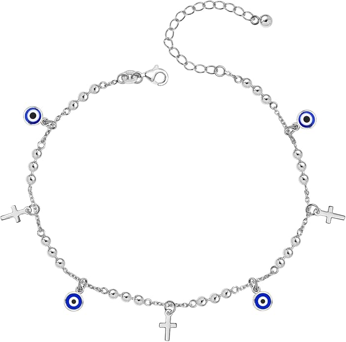 LeCalla 925 Sterling Silver Anklets for Women | Women's Anklet Bracelets Foot Jewelry Gifts for Women | Chain Link Anklets Summer Beach Silver Jewelry Gift