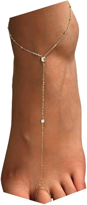 Ankle Bracelets for Women 18K Gold Plated Dainty Pearl Cross CZ Anklets Daisy Moon Star Gold Bead Satellite Cuban Link Chain Waterproof Summer Beach Foot Jewelry