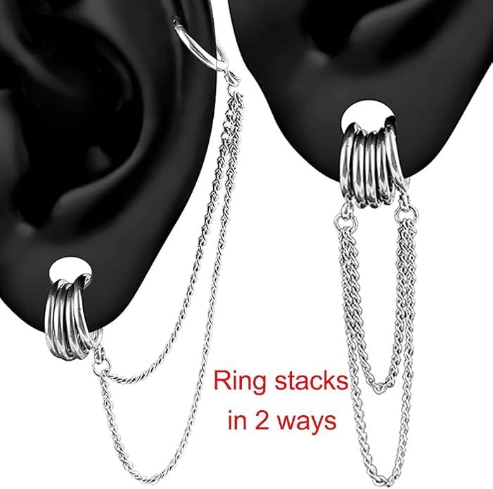 Casvort 14G Seamless Septum Piercing Rings Segment Tragus Hoop Rings 316 Surgical Stainless Steel Helix Ring Stacks for Stretched Ear Lobe Clickers Ear Hangers Body Jewelry
