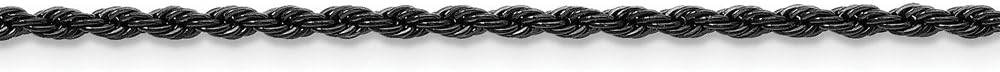 Stainless Steel IP Black-Plated 2.4mm Rope Chain Necklace - with Secure Lobster Lock Clasp