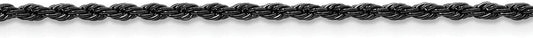 Stainless Steel IP Black-Plated 2.4mm Rope Chain Necklace - with Secure Lobster Lock Clasp
