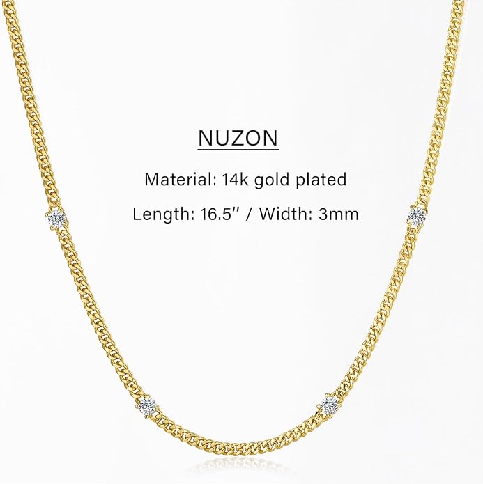 Natural Freshwater Baroque Pearl Necklace 14K Gold Plated Dainty Choker Necklace for Women Girls Snake Chain/Cuban Link/Paperclip/Ball Beaded Chain/Tennis Chain Fashion Jewelry for Gift